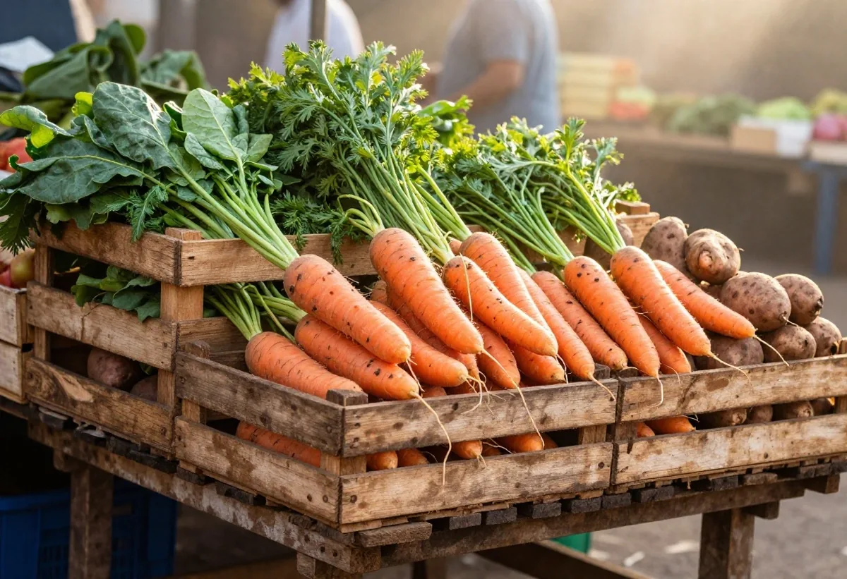 Fresh vegetables at a Johannesburg market